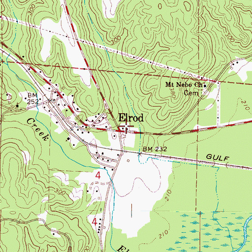 Topographic Map of Elrod, AL
