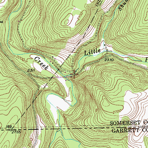 Topographic Map of Little Piney Creek, PA
