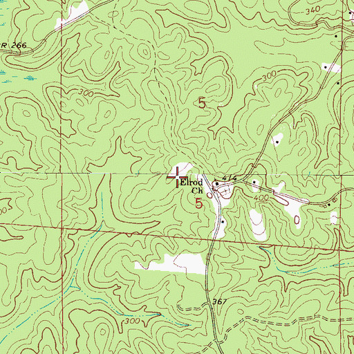 Topographic Map of Elrod Church, AL