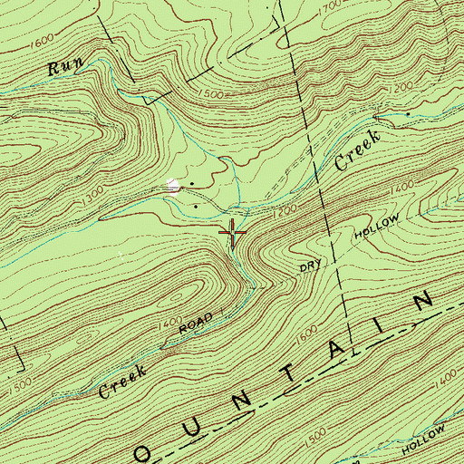 Topographic Map of Little Poe Valley, PA