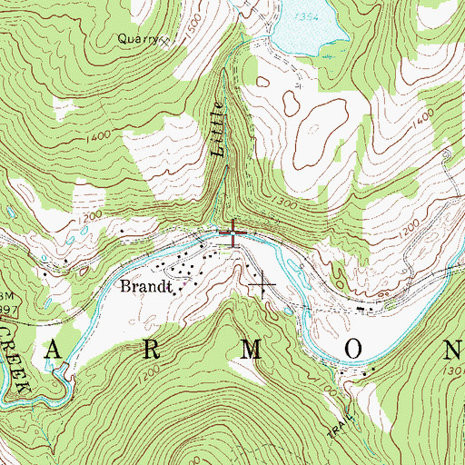 Topographic Map of Little Roaring Brook, PA