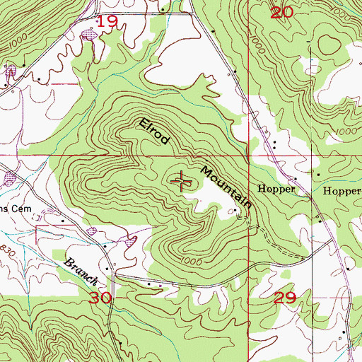 Topographic Map of Elrod Mountain, AL