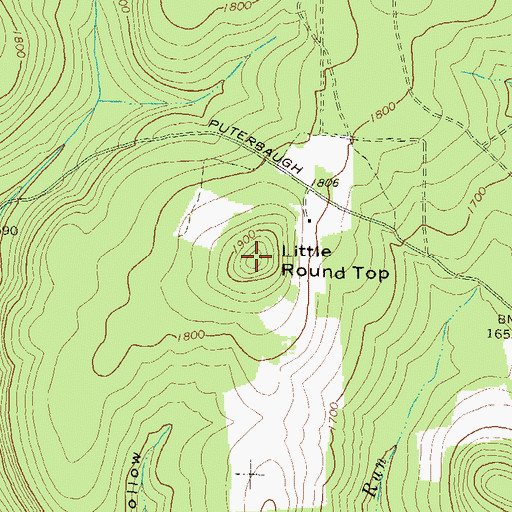 Topographic Map of Little Round Top, PA