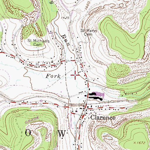 Topographic Map of Little Sandy Run, PA