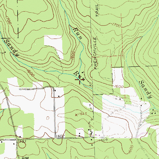 Topographic Map of Little Sandy Run, PA