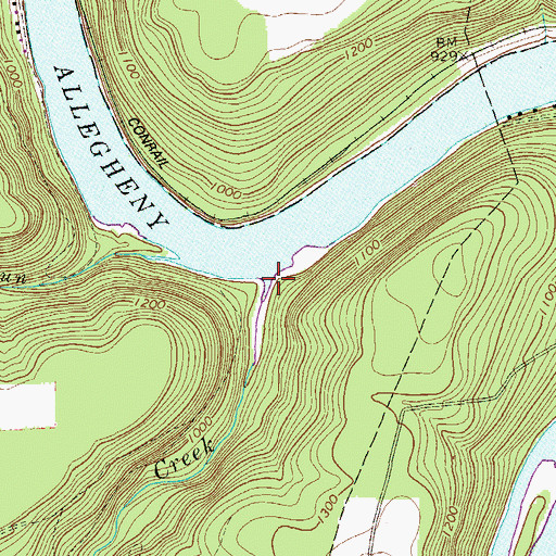Topographic Map of Little Scrubgrass Creek, PA