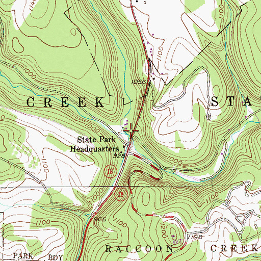 Topographic Map of Little Service Run, PA