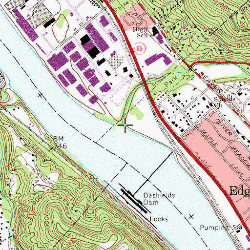 Topographic Map of Little Sewickley Creek, PA
