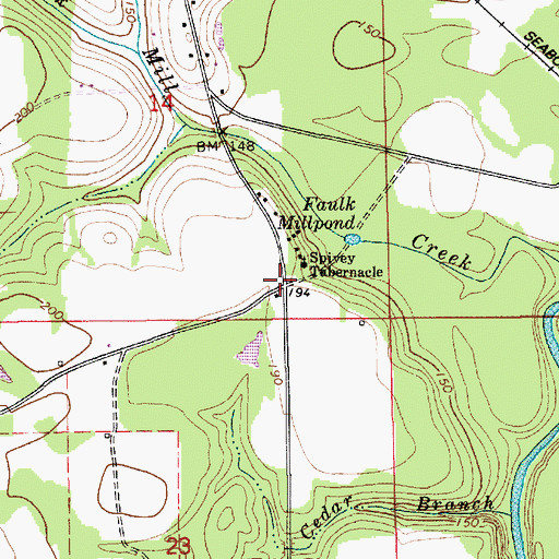 Topographic Map of Elton Church, AL
