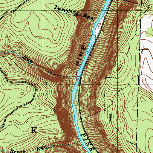Topographic Map of Little Slate Run, PA