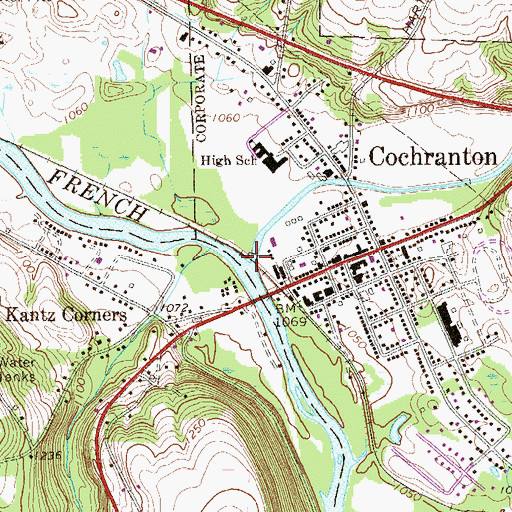 Topographic Map of Little Sugar Creek, PA