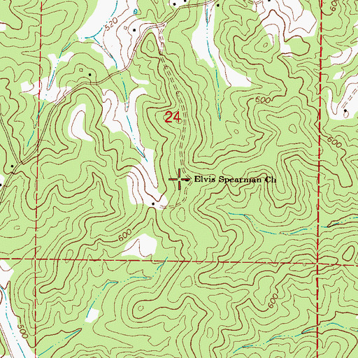Topographic Map of Elvis Spearman Church, AL
