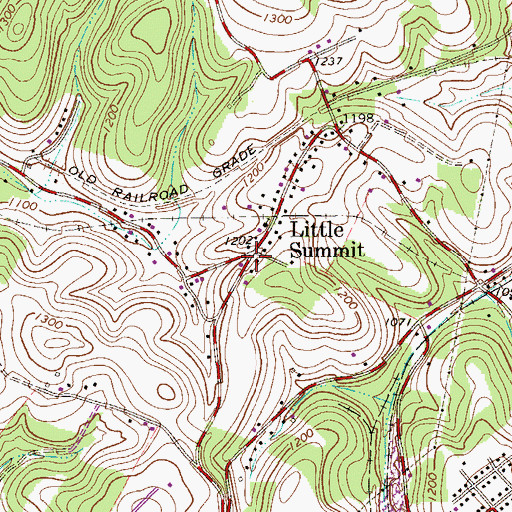Topographic Map of Little Summit, PA
