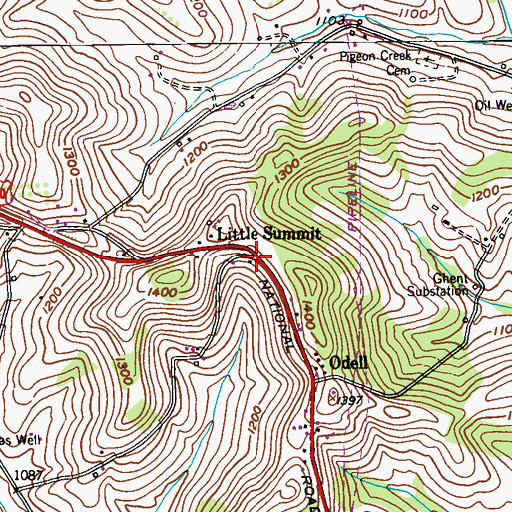 Topographic Map of Little Summit, PA
