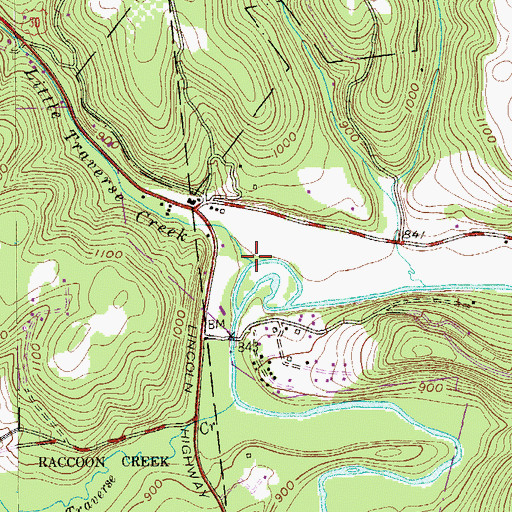 Topographic Map of Little Traverse Creek, PA
