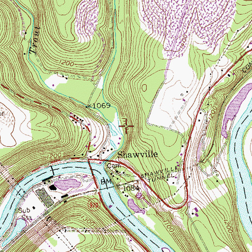 Topographic Map of Little Trout Run, PA
