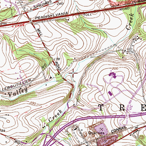 Topographic Map of Little Valley Creek, PA