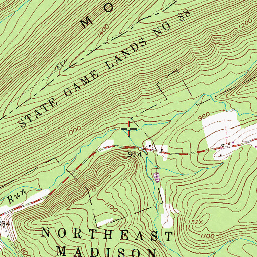 Topographic Map of Little Valley Creek, PA