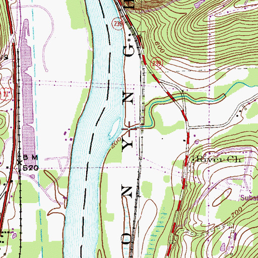 Topographic Map of Little Wapwallopen Creek, PA