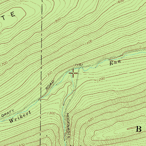 Topographic Map of Little Weikert Run, PA
