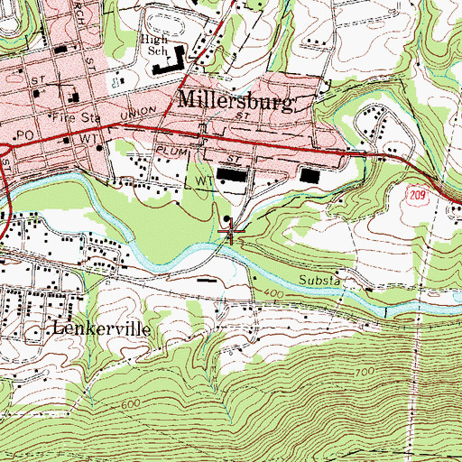 Topographic Map of Little Wiconisco Creek, PA