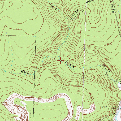 Topographic Map of Little Wolf Run, PA