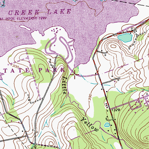 Topographic Map of Little Yellow Creek, PA