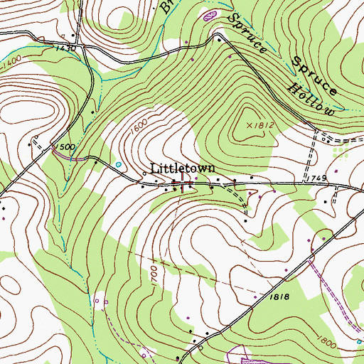 Topographic Map of Littletown, PA