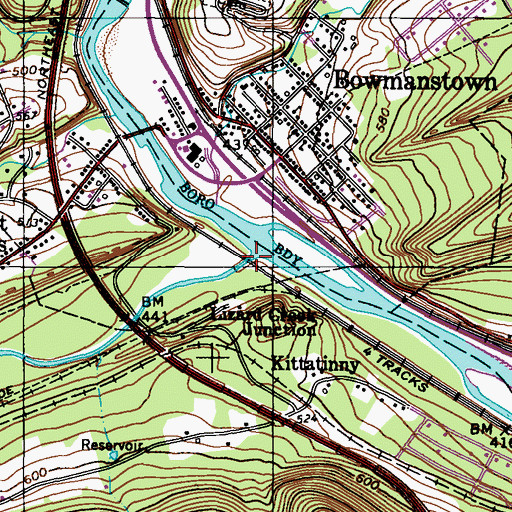 Topographic Map of Lizard Creek, PA