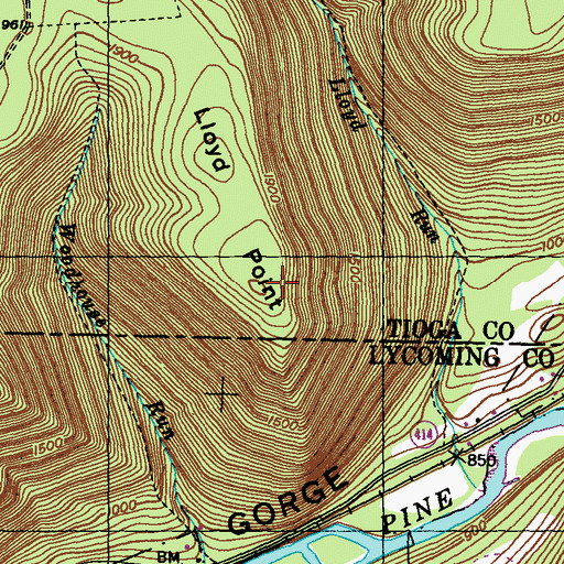 Topographic Map of Lloyd Point, PA