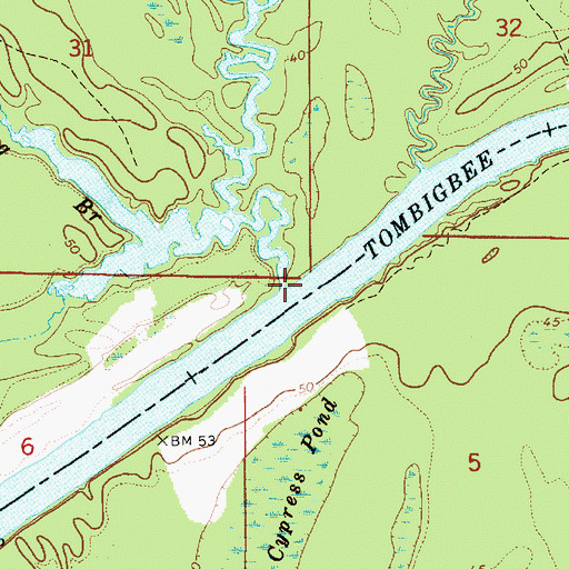 Topographic Map of Emery Creek, AL