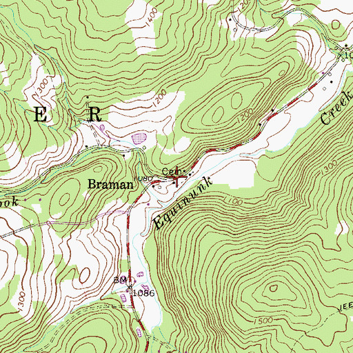 Topographic Map of Braman, PA