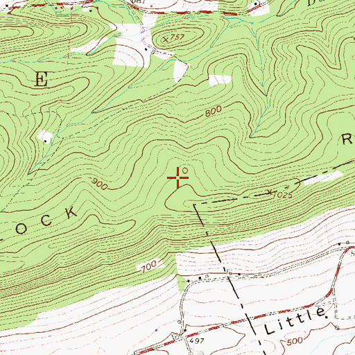 Topographic Map of Lock Ridge, PA