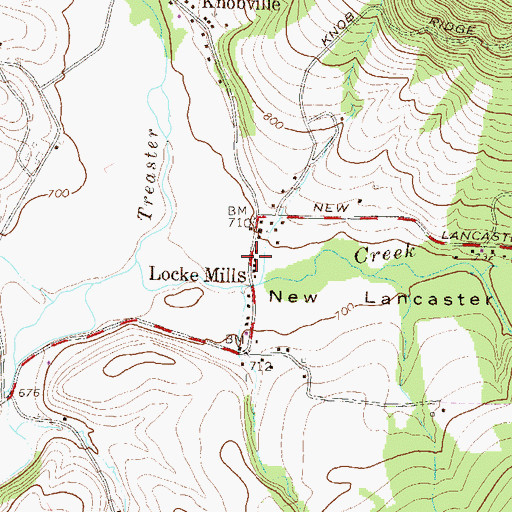 Topographic Map of Locke Mills, PA