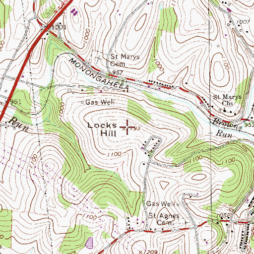 Topographic Map of Locks Hill, PA
