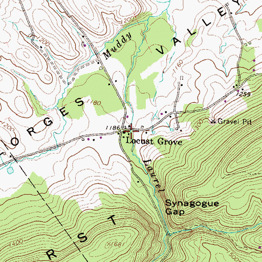 Topographic Map of Locust Grove, PA