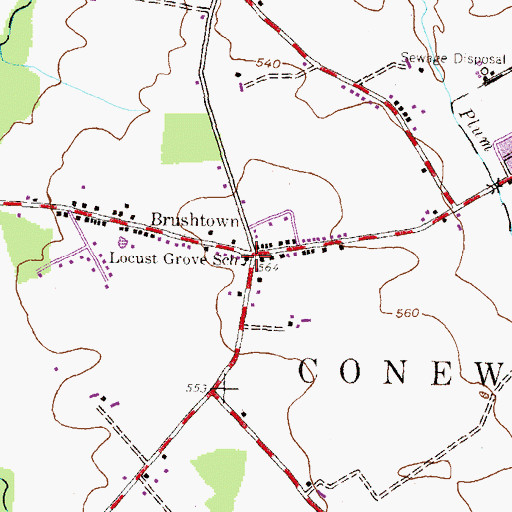 Topographic Map of Locust Grove School, PA