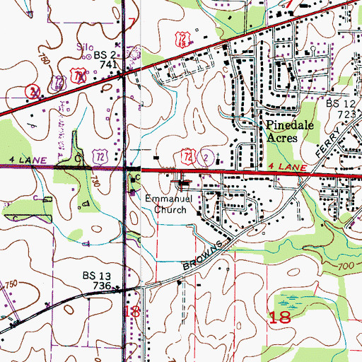 Topographic Map of Emmanuel Church, AL