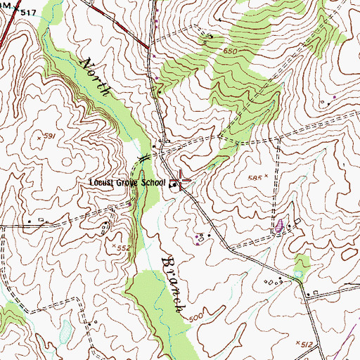Topographic Map of Locust Grove School, PA
