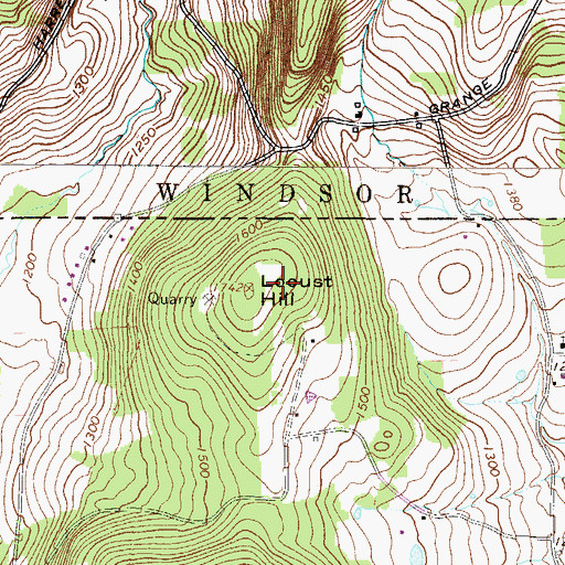 Topographic Map of Locust Hill, PA