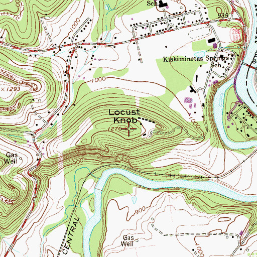 Topographic Map of Locust Knob, PA