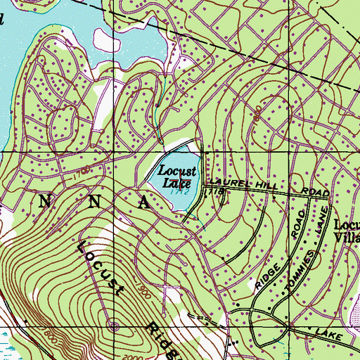 Topographic Map of Locust Lake, PA