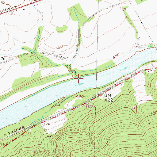 Topographic Map of Locust Run, PA