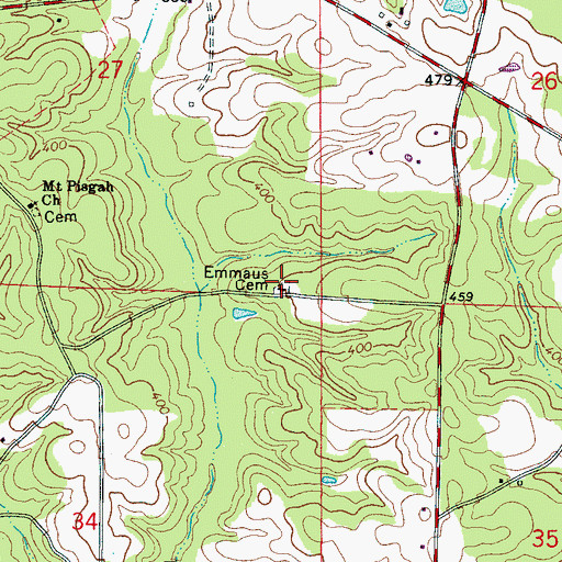 Topographic Map of Emmaus Cemetery, AL