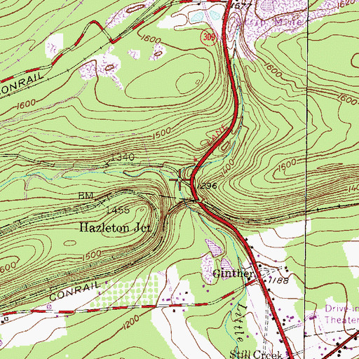 Topographic Map of Lofty Creek, PA