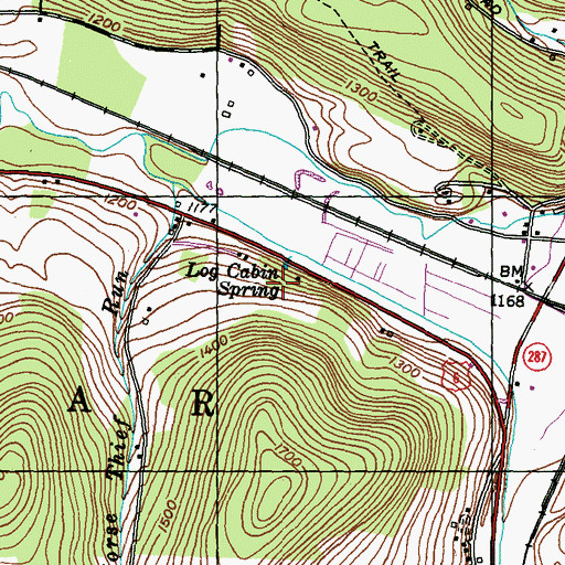 Topographic Map of Log Cabin Spring, PA