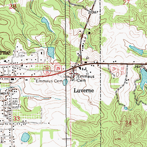 Topographic Map of Emmaus Cemetery, AL
