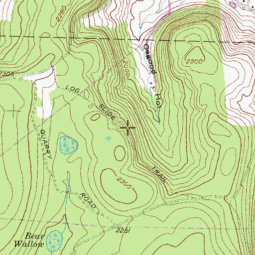 Topographic Map of Log Slide Trail, PA