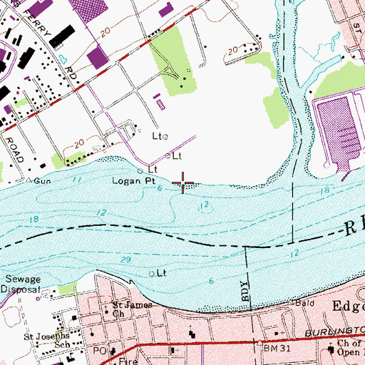 Topographic Map of Logan Point, PA