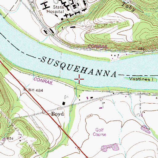 Topographic Map of Logan Run, PA
